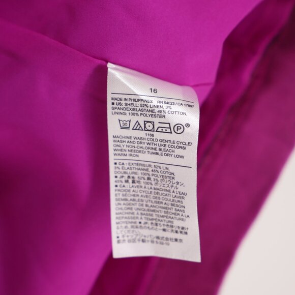 NWT BANANA REPUBLIC FACTORY Linen Blend Mini Skirt in Dark Magenta Size 16 - Picture 8 of 9